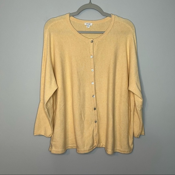 Women’s J. Jill Pure Jill yellow button front cardigan sweater size small S - Picture 1 of 4